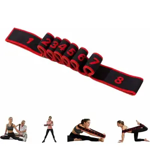Fitness Resistance Band for Stretching and Yoga, Number Stretch Resistance Band with Clear Markings, 8-Section Elastic Training Bands, Strength Training Band
