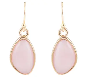 Barse Artisan Crafted Pink Opal Dangle Earrings