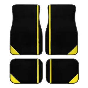 Universal Car Floor Mats Set, Thick Printed Design Lines Style, Fits Tesla Model Y, Small Cars, Suvs, Halloween Christmas Gift