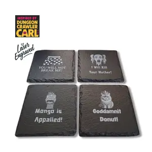 Dungeon Crawler Carl Coasters – Set of 4 Slate Laser Engraved