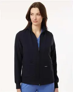Jaanuu W60001 Women's Ceri Essential Full-Zip 6-Pocket Scrub Jacket
