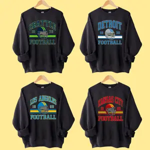 Retro Football All Team Sweater, Black Sweatshirt For All Football Team, Hometown Football Team Black Sweater, Gift For Football Fan Of All Team