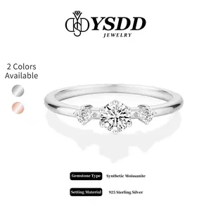 【#461 TODAY ONLY】Minimalist Trilogy Promise Ring 0.5CT Total vvs Synthetic Moissanite Rings in 925 Sterling Silver