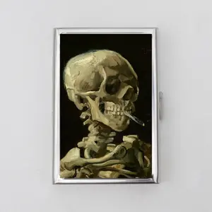 Skeleton Smoking Cigarette Case or Card Holderr