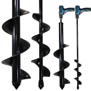 2 Count Garden Auger Drill Bits, 3.5" x 16" & 1.6" x 16.8" Garden Auger Hole Drill & Bulb Planting Tool, Fits 3/8" Hex Drill