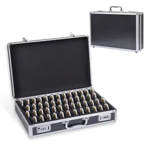 Aluminum Frame Storage Box Case with Lock for 100 Silver Dollar Coins Holders