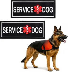 2 Pack Service Dog Patches for Harness, Service Dog Patches with Hook & Loop for Vests and Harnesses for Dogs in Training, Emotional Support or Working Dogs