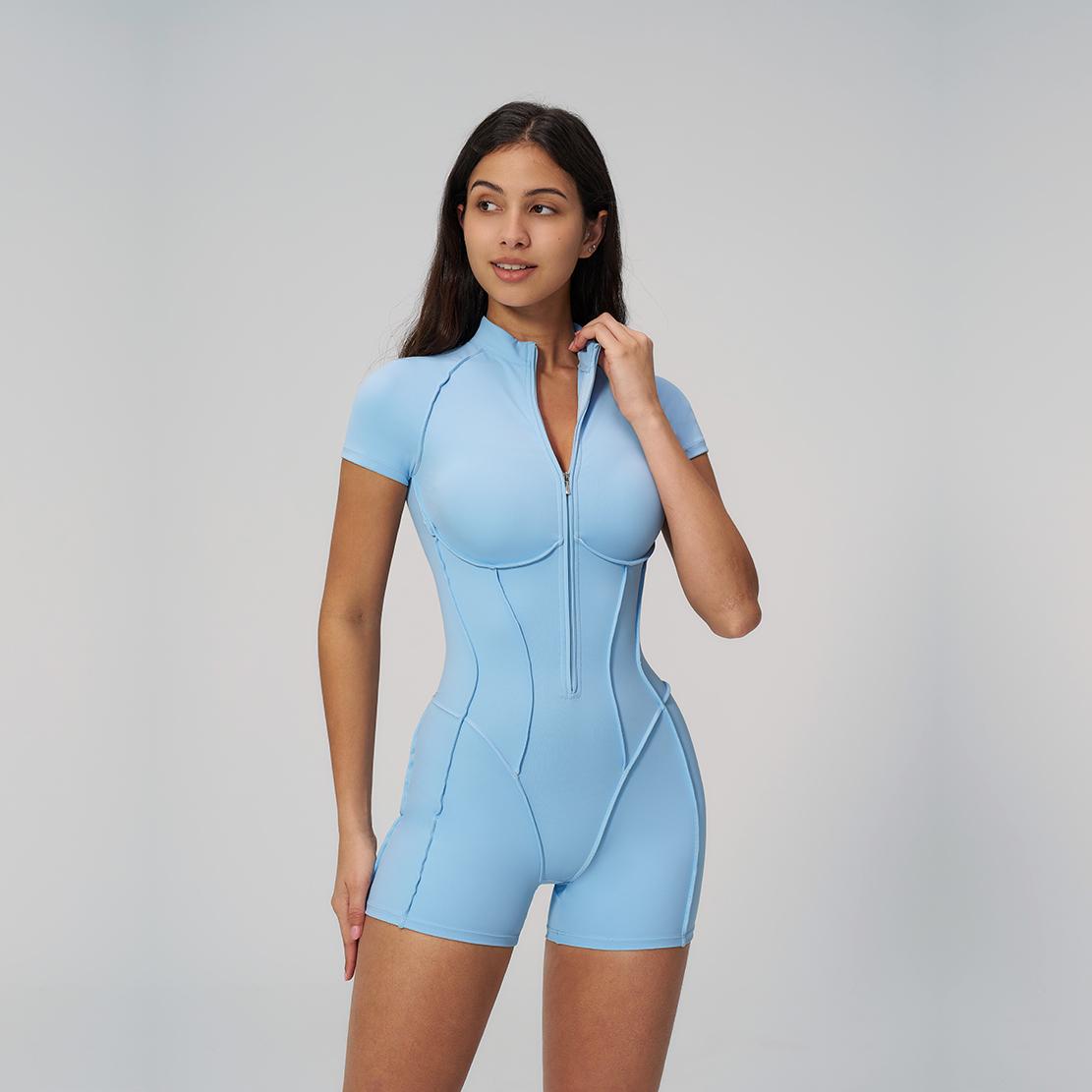 Mother's Day Gifts, Women's One Piece  Zip-Up Bodysuit Jumpsuits Short Bodycon Bodysuit Workout Summer Outfits Gym Yoga Rompers
