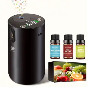 Waterless Diffuser for Essential Oil, Aromatherapy Diffusers for Home Nebulizer Air Freshener Diffuser Mini Scent Machine Battery Operated 4 Mist Level 1/2/3/4/6H Timers Auto-off for Car Bedroom Hotel