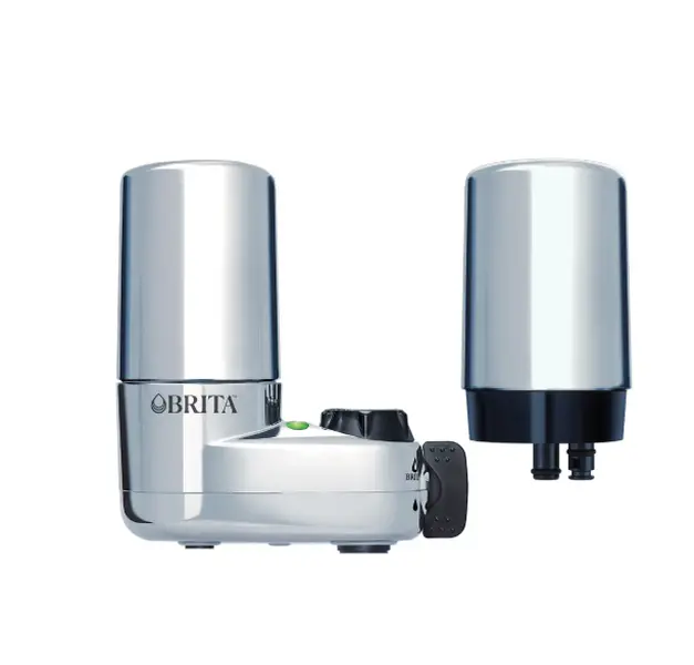 Brita Elite Chrome, Faucet Water Filter System, 2 Replacement Filters, Reduces Lead