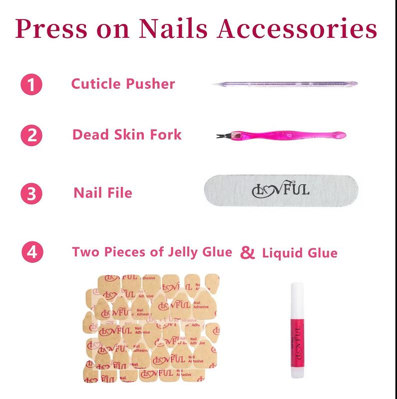 KissMuse | 3DPinkish Cang Bow Tie Press On Nails with Long Coffin, Adorable 3D Flower, Bear & Heart Designs for Easter Celebrations and Daily Elegance