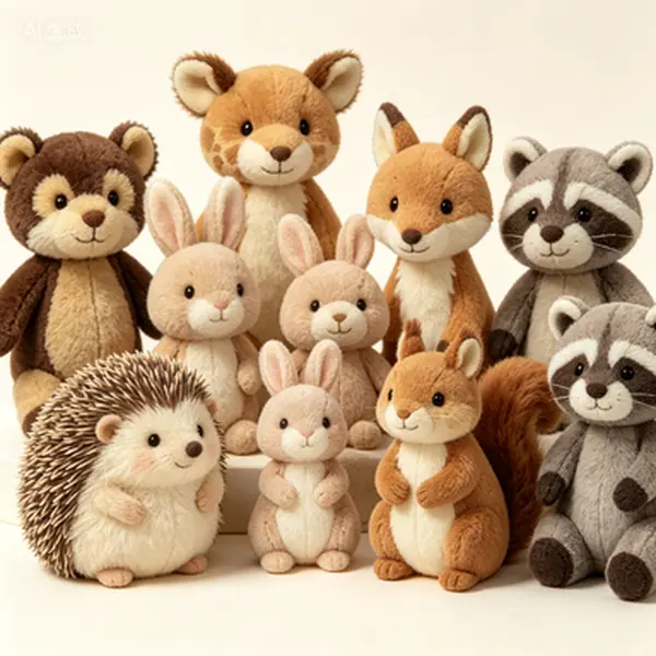 Wildlife Stuffed Animal Plush Set, Cloud-Light Premium Fuzzy Fabric Dolls, Elephant & Giraffe Forest Animal Toys for Gift-Giving & Home Decoration (Home Decor Doll Ornaments)