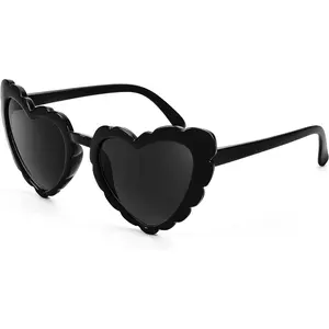 FEISEDY Love Heart Shaped Sunglasses for Women Trendy Retro Cat Eye Mod Style Stylish Glasses B2336