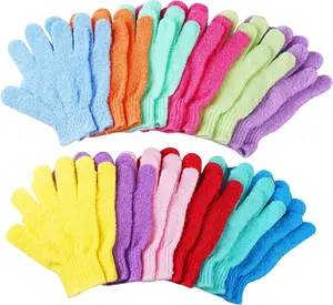 24 pcs Exfoliating Shower Gloves, Double Sided Bath Gloves Deep Clean Dead Skin for Spa Massage Beauty Skin Shower Body Scrubber Bathing Accessories.-12 Multi-Colors
