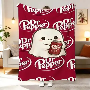 Dr Pepper Can Print Blanket, 100% Flannel Soft Comfortable Throw, Contemporary Style, Travel Sofa Bed, Office Home Decor Gift