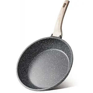 Non-stick frying pan, non-stick marble frying pan, egg frying pan, stone cookware, chef's pan, PFOA-free, suitable for induction cookers ( 8inch ): Home and kitchen supplies