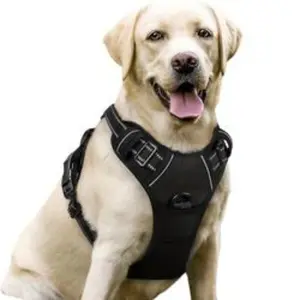 Comfort Reflective Dog Harness, No-Pull Vest Harness for Medium Large Dogs, Breathable Mesh Padded Harness with Leash, Outdoor Walking Training Gear, Durable Reflective Harness