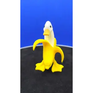 Banana Duck Figurine, Cute Toys, Durable PLA Funny Fruit Mashup Collectible, Cruise Hunts Cabin Door Surprises, Desk or Shelf Home Decor Statue