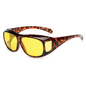Night Driving Glasses,Enhanced Visibility in Low-Light Conditions Night Vision Glasses,Adjustable Fit Anti-Glare Sunglasses for Custom Comfort,Leopard