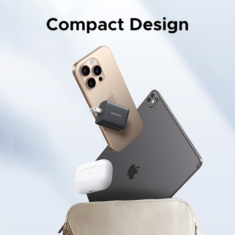 UGREEN 30W 2C1A/20W 1C1A GaN PPS Compact Fast Wall Charger Block USB-C Power Adapter for iPhone Galaxy S25/S24/S23 with Free Gift US Plug 2 USB C + 1 USB A，TikTokShopHolidayHaul