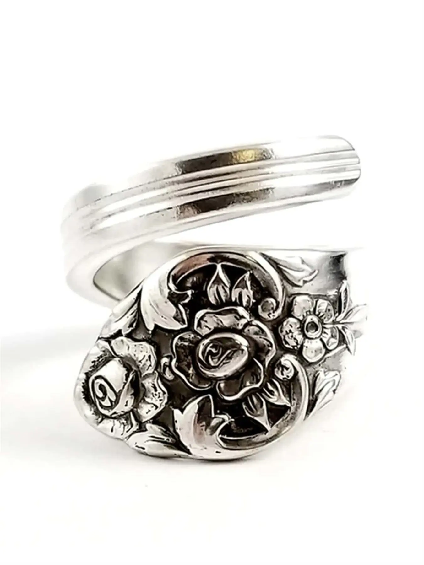 1 PC Retro Engraved Ring For Women For Wedding Engagement Anniversary Party Jewelry Valentine's Day Gift