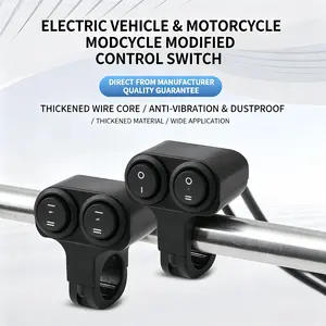 Motorcycle Modification Dual Switch Handlegrip, 2/3 Gear Optional Auxiliary LED Spotlight Controller, 12-100V Universal Waterproof Light Button for Motorbikes, E-bikes, 3-Wheelers unique gift right passenger side