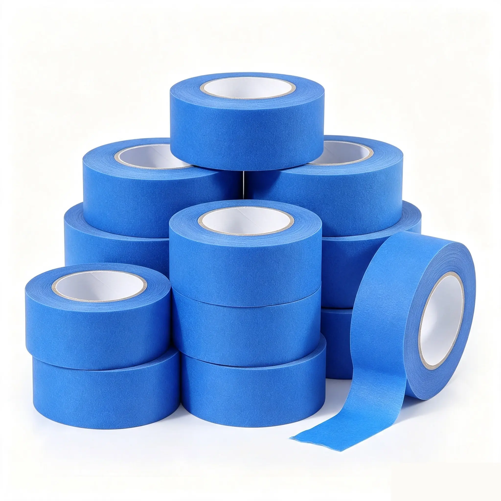 SJPACK Blue Painters Tape 1 Inch Bulk - Paint Tape 12 Rolls x 1 Inch x 60 Yards - Painter's Tape Blue Masking Tape for Walls Painting Packing Automotive Home, Total 720 Yards