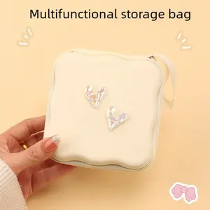1pc Data Cable Storage Bag, Mobile Phone Charger Portable Storage Bag, Earphone, USB Flash Drive, CCD Camera Bag, Storage Pouch, Zippered Bag