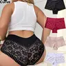 Plus Size Contrast Floral Lace Boxer Briefs, Soft Comfy Smooth Breathable Loose Casual Lingerie Underwear for Daily Wear, Women's Underwear Panties for All Seasons, Fashion Breathable Underwear