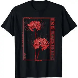 Japanese Spider Lily Soft Grunge Anime Aesthetic Flower T-Shirt