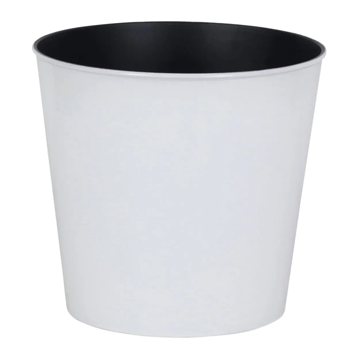 10.5 in. Round Tapered Recycled Plastic Planter, White, Clean, 4 Lbs