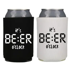Funny Beer Can Cooler, It's Beer O'clock, Funny Coolies Drink Accessory, Beer Sleeves, Party Gift Favors Drinkware Mug Tumbler