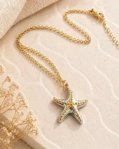 Two-Tone Starfish Stainless Steel Necklace