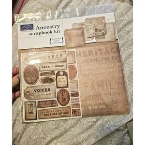 NIP Karen Foster Design Ancestry 12x12 Scrapbooking Page Kit - New, sealed.