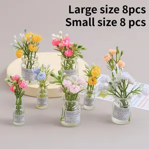 Multicolor 3D Glow-In-The-Dark Flower Vase DIY Craft Resin Accessory, Creative Handmade Cream Glue Decorative Small Parts Home Decoration, 1pc