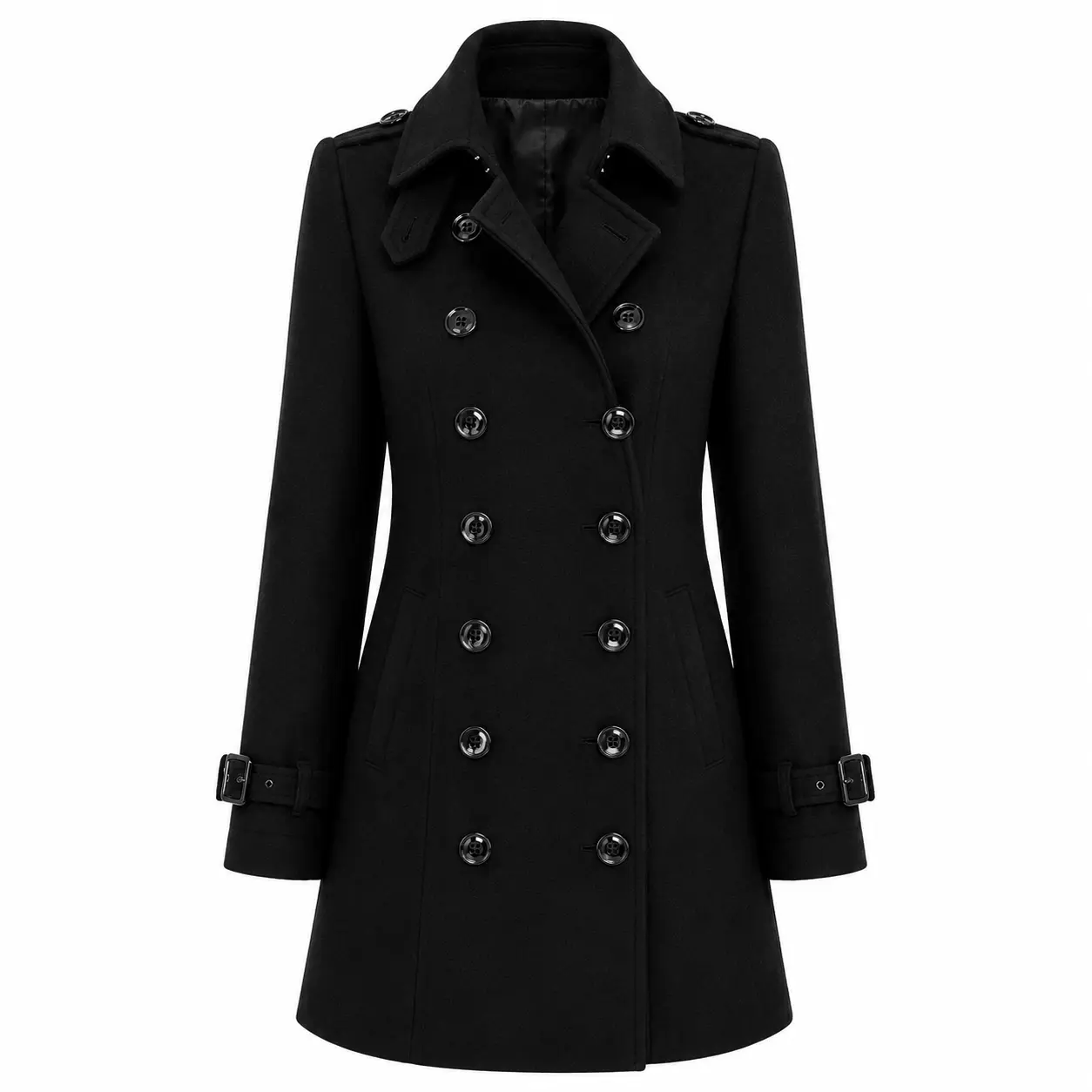 Claudia -Double-Breasted Wool-Blend Overcoat
