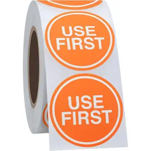 1.5" 500 Pcs Use First Stickers Small Stickers Circle Label Adhesive Dot Labels (Orange)