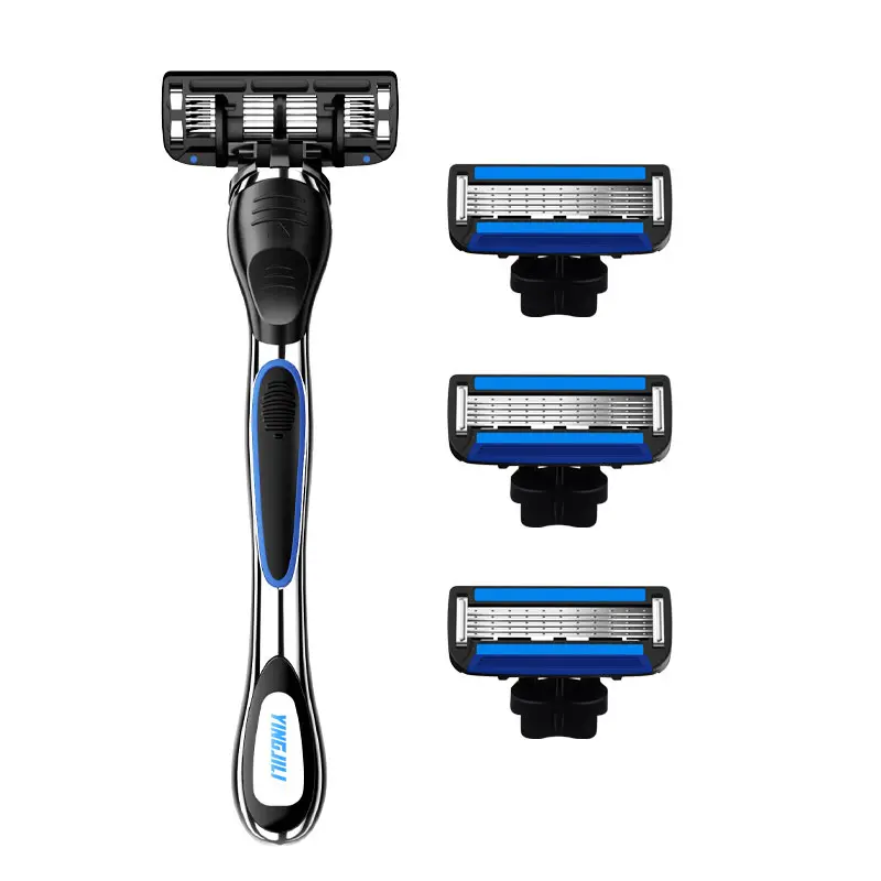 YINGJILI SkinGuard Razors, 1 YINGJILI  Razor, 4 Razor Blade Refills, Designed for Men with Skin Irritation, Razor Bumps, and Sensitive Skin