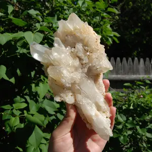 8.5" STUNNING DT ET Clear Quartz Crystal Stacked Flower Bouquet Formation Floater Starbrary, Mali mcc1