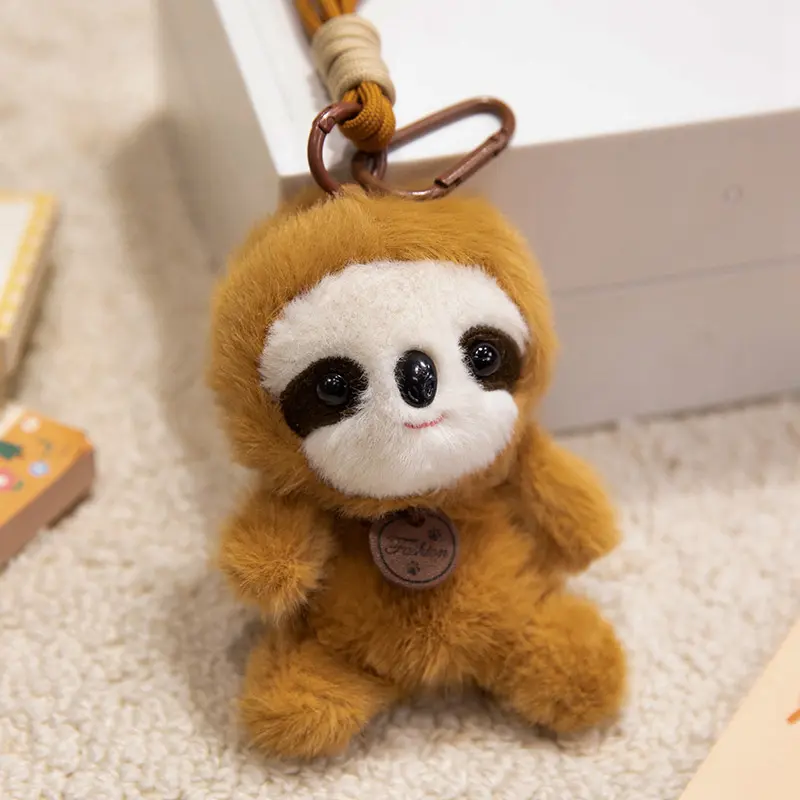 Cute Red Panda Capybara Polyester Plush Keychain-Backpack Charm, Soft Fluffy Stuffed Toy with Expressive Eyes, Multi-Color (Brown,Pink,Orange,Red) Durable Unisex Collectible Everyday Carry Gift for Teens-Adults
