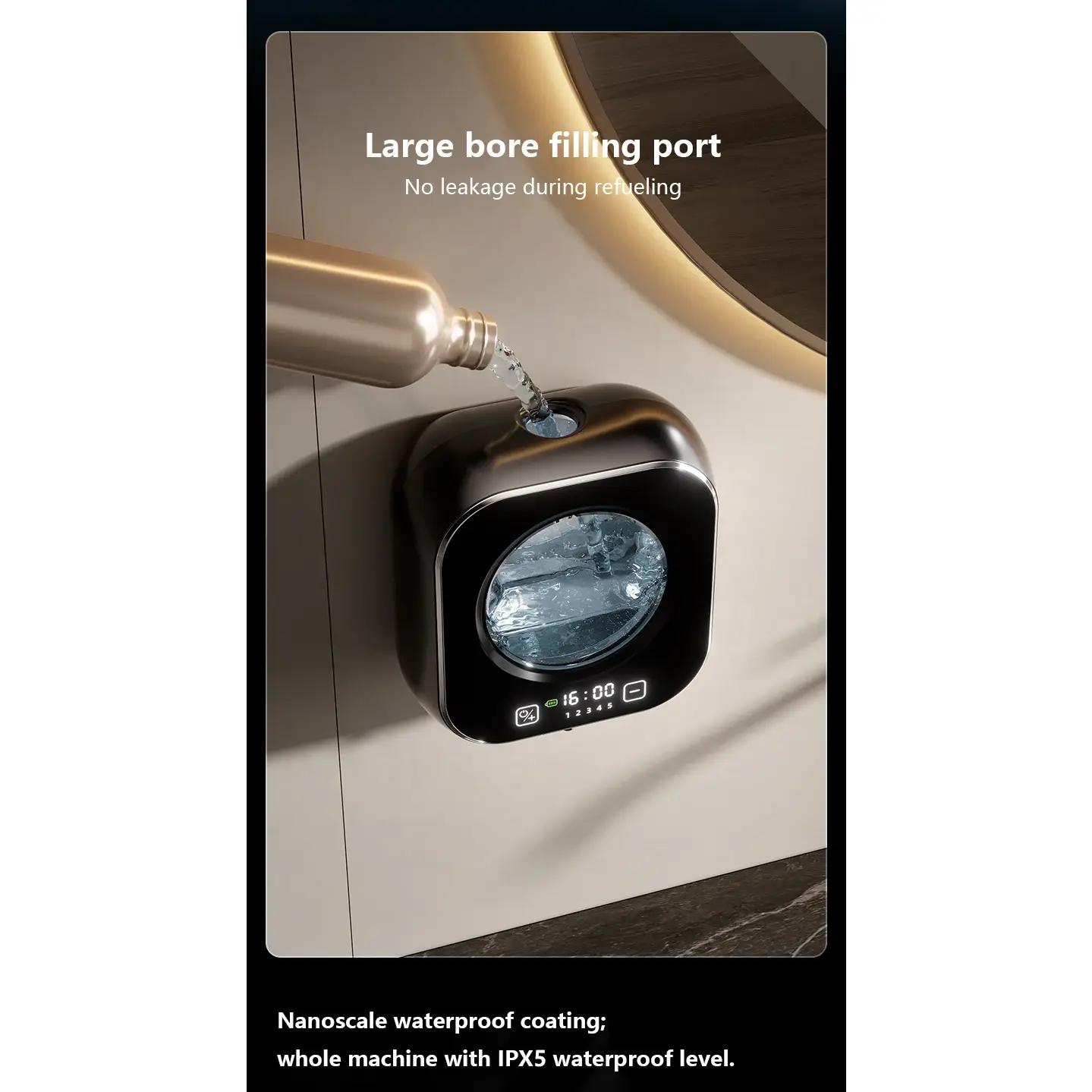 Wall Mounted Automatic Soap Dispenser with Large Capacity Non-contact Rechargeable Sensor Kitchen with LED Intelligence Cleaning