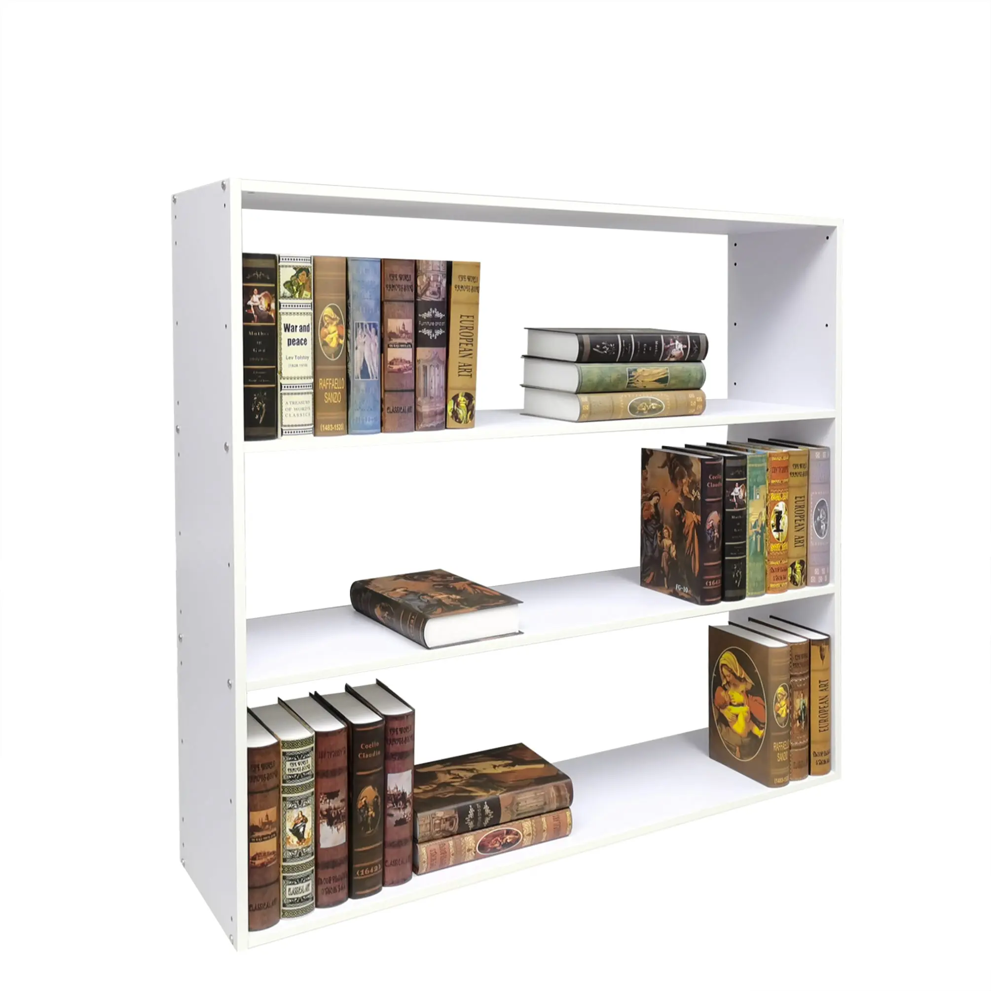 44X43X12 Wood Bookcase Shelf Organizor Modular Expandable Home, Office, Library 10201