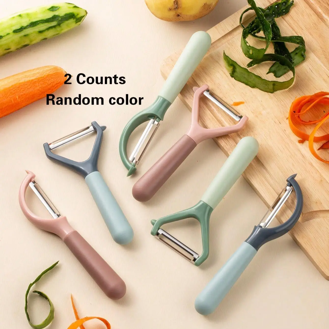 Random Color Vegetable Peeler (2counts/set), Modern Multifunctional Manual Vegetable Peeler, Household Vegetable Cutter, Kitchen Utensils & Gadgets