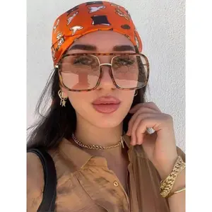 Unisex Street Style Tortoise Pattern Flat Top Frame Glasses, Trendy Casual Glasses for Everyday Use, Fashion Accessories for Outdoor Activities