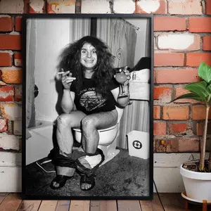 Ozzyy Osbourne Bathroom Poster, Black And White, Ozzyy Osbourne Print, Bathroom Wall Art, Toilet Decor, Rock And Roll Legend, No Frame Poster Prints, Wall Art Home Decor
