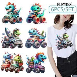 6Pcs Cute Monster Iron on Transfers for Clothes Heat Transfer Vinyl Stickers for Tshirt Jeans Backpack DIY Craft Decals Diy Kit