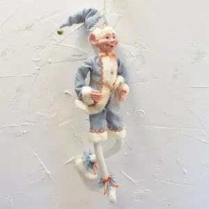Poseable Whimsical Elf with Seashell Accents 36.5" in Blue Cream | BRC22