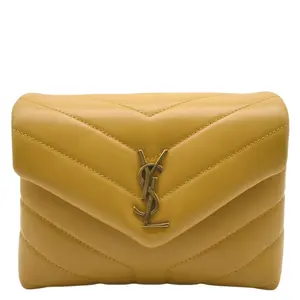 Pre-owned Yves Saint Laurent Leather Crossbody Bags YSL Mini Loulou Crossbody Bag Yellow