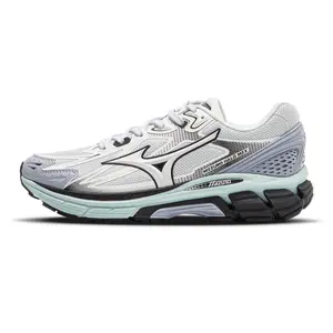 Mizuno Halo Mix Retro Low-Top Running Shoes for Men and Women - Breathable Fabric Synthetic Leather, Lightweight Support, Comfortable Design in Gray-Blue Trending Shoes, House White Official Shoes to Get / Maison Mihara