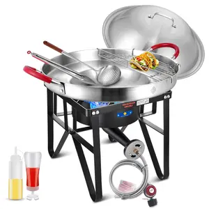ARC Propane Burner, 200,000 BTU Propane Stove and Stainless Steel 20" Mexican Comal Griddle Pan, 7Pcs Discada Disc Cooker, Large Cookware Set,Outdoor Burners for Cooking